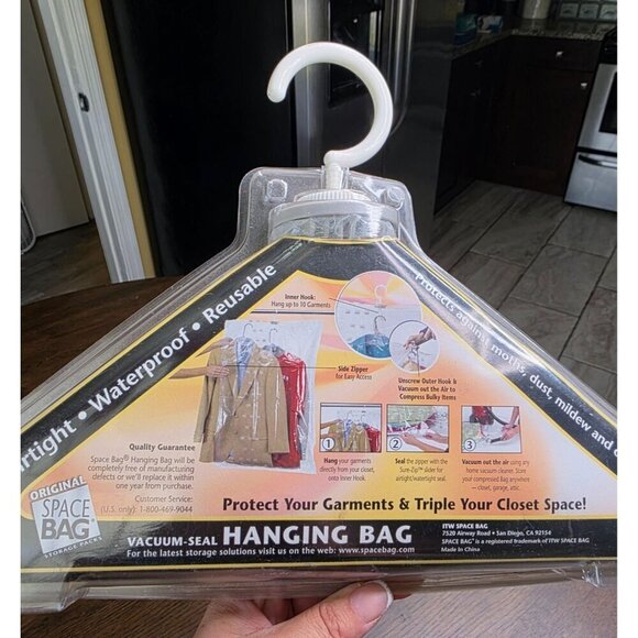 Original Space Bag Hanging Bag Vacuum Seal Compress up to 10 Garments New - Picture 5 of 7